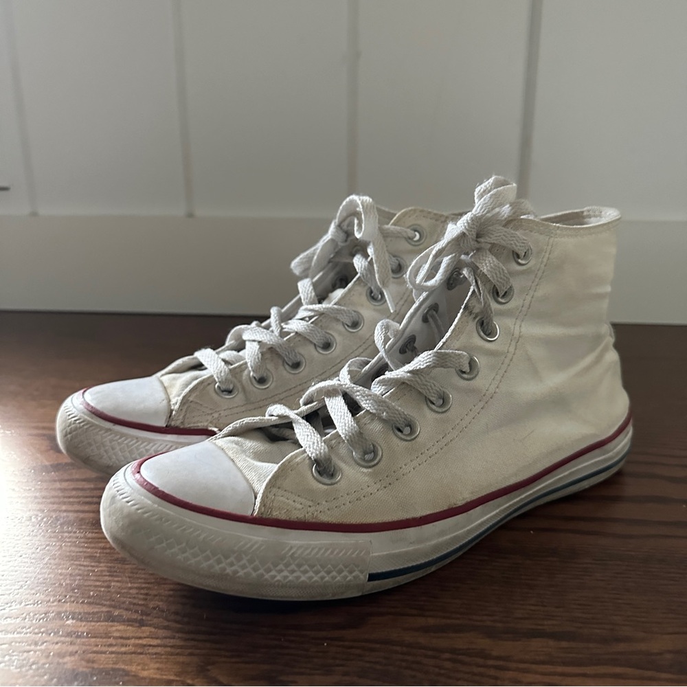 White High-Top Converse Sneakers women’s 8.5